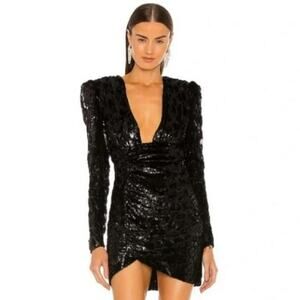 DUNDAS x REVOLVE | Evie Mini Dress Metallic Black Sleaze Baddie Going Out Y2K XS